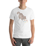 Cute Kawaii Cat Playing with Role Playing Game Dice Unisex T-shirt