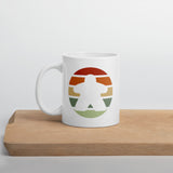 Board Game Meeple in a Striped Sunset Mug - Double Sided