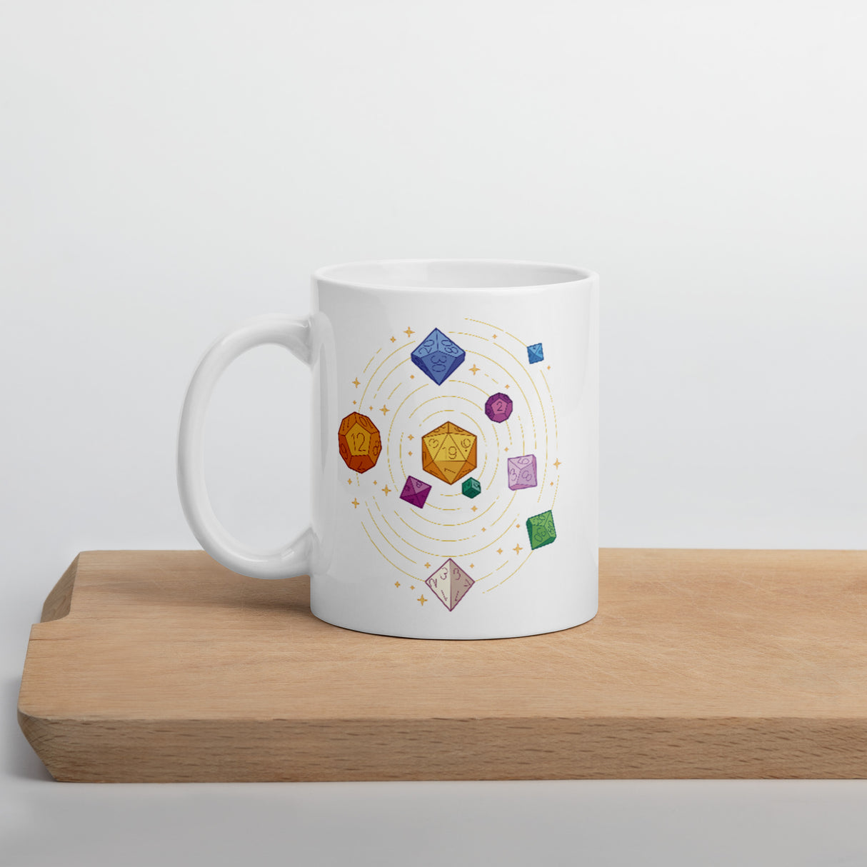 Role Playing Game / D&D Polyhedral Dice Solar System Mug - Double Sided