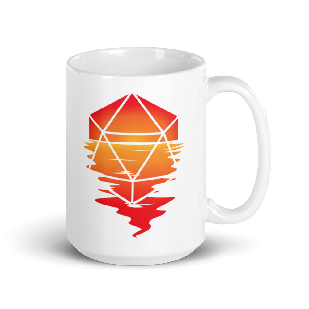 Sunset in a D20 D&D Dice Mug - Double Sided