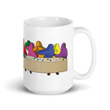 Last Supper with Board Game Meeples Mug